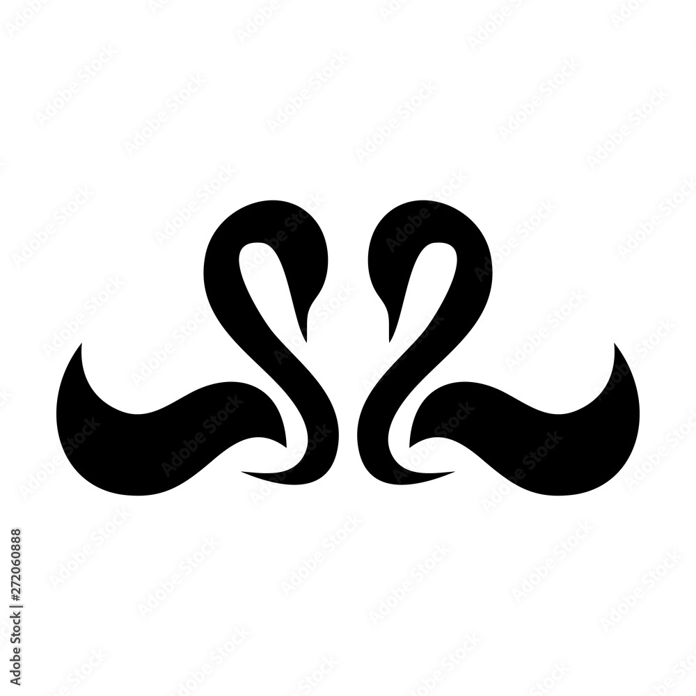 Obraz premium swan couple icon, vector illustration
