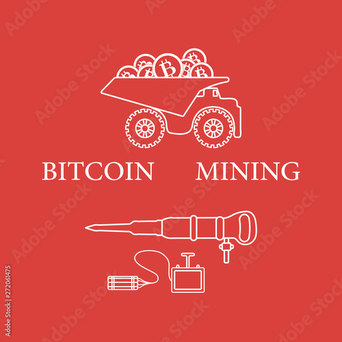 Dumper with bitcoins, dynamite and jackhammer.