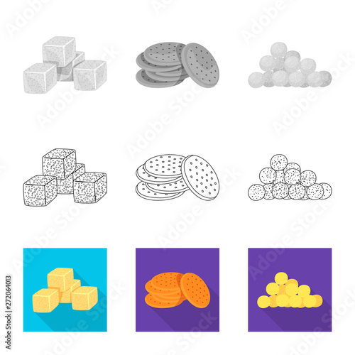 Vector illustration of Oktoberfest and bar symbol. Set of Oktoberfest and cooking stock vector illustration.