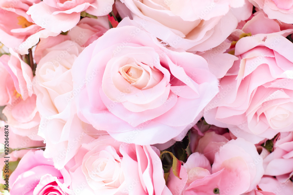 Soft focus of artificial pink roses background Soft focus of artificial pink roses background