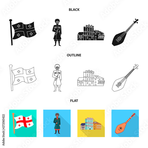 Vector illustration of culture and sightseeing sign. Collection of culture and originality vector icon for stock.