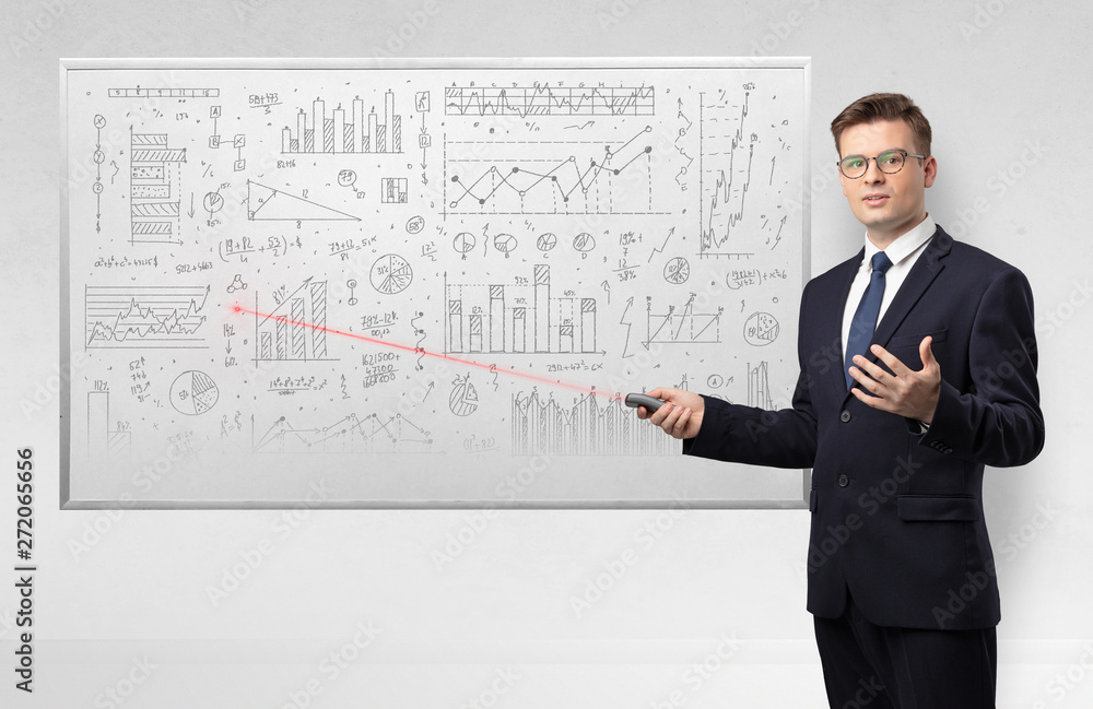 Professor with laser pointer teaching geometry Professor with laser pointer teaching geometry