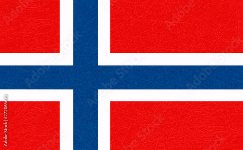 Norway flag, Scandinavian country, isolated Norwegian banner with scratched texture, grunge.