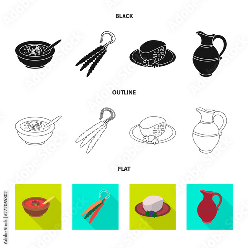 Vector design of culture and sightseeing logo. Set of culture and originality stock vector illustration.