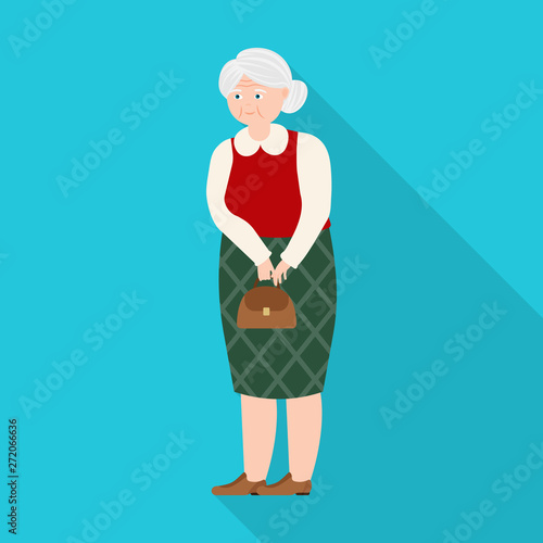 Isolated object of grandmother  and senior  sign. Set of grandmother  and old stock symbol for web.