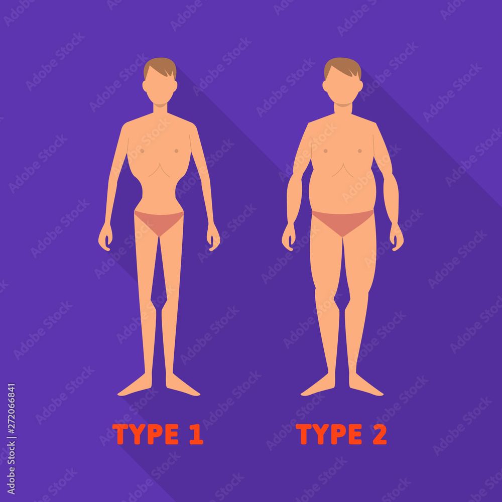 Fototapeta premium Vector design of men and obese logo. Collection of men and slim stock vector illustration.