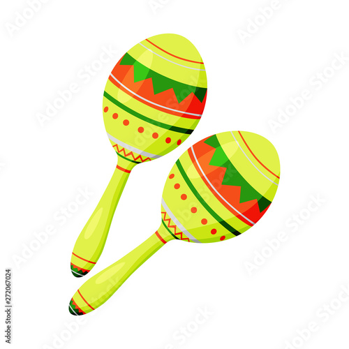 Vector illustration of maraca and instrument  icon. Collection of maraca and mexican    stock vector illustration.