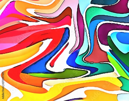 Watercolor marble chaotic waves and splashes. Colorful swirls elements background. Psychedelic liquid pattern in bright pastel colors. Modern concept artwork.