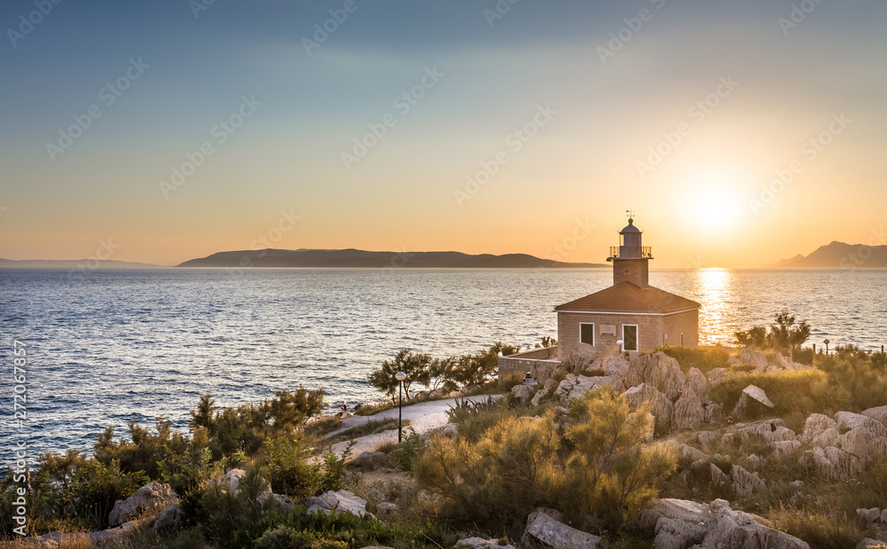 Beautiful sunset in Makarska, Croatia