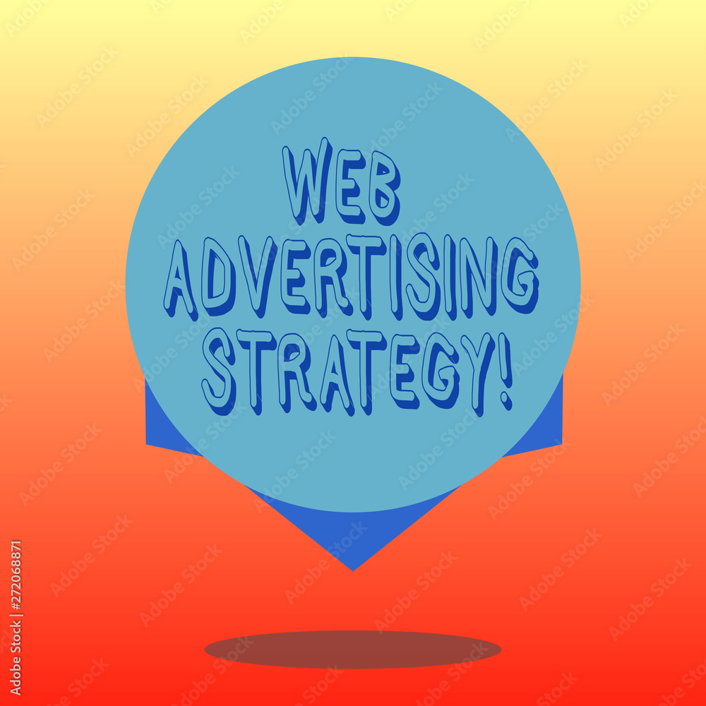 Handwriting text Web Advertising Strategy. Concept meaning uses existing social networks to promote a product Blank Color Circle Floating photo with Shadow and Design at the Edge Handwriting text Web Advertising Strategy. Concept meaning uses existing social networks to promote a product Blank Color Circle Floating photo with Shadow and Design at the Edge