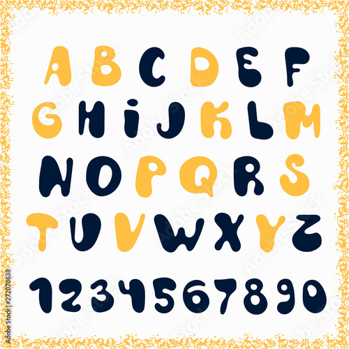Decorative alphabet with numbers and letters