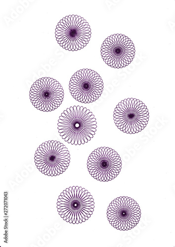 circles drawn on a white sheet patterns