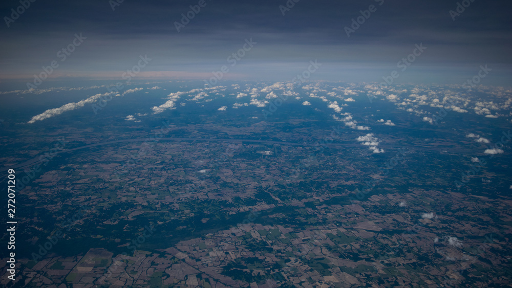 Image Of Aerial Landscape Horizon, Shot From Plane