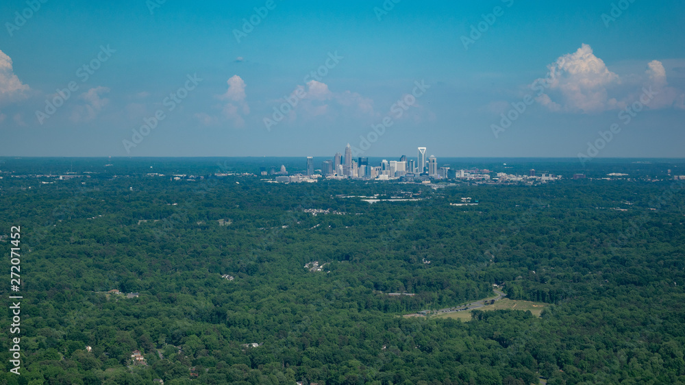 Image Of Aerial Downtown, Shot From Plane