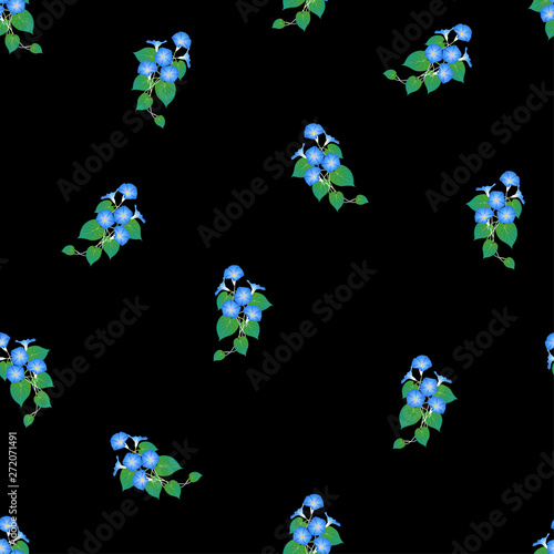 Blue Morning Glory Seamless...