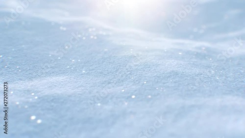 Sparkling snow on a sunny day. 3D composition.