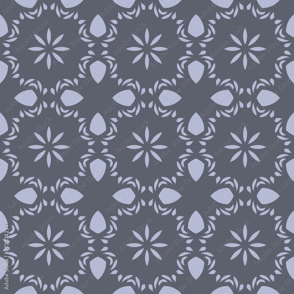 Grey floral pattern with beautiful geometric floral  form