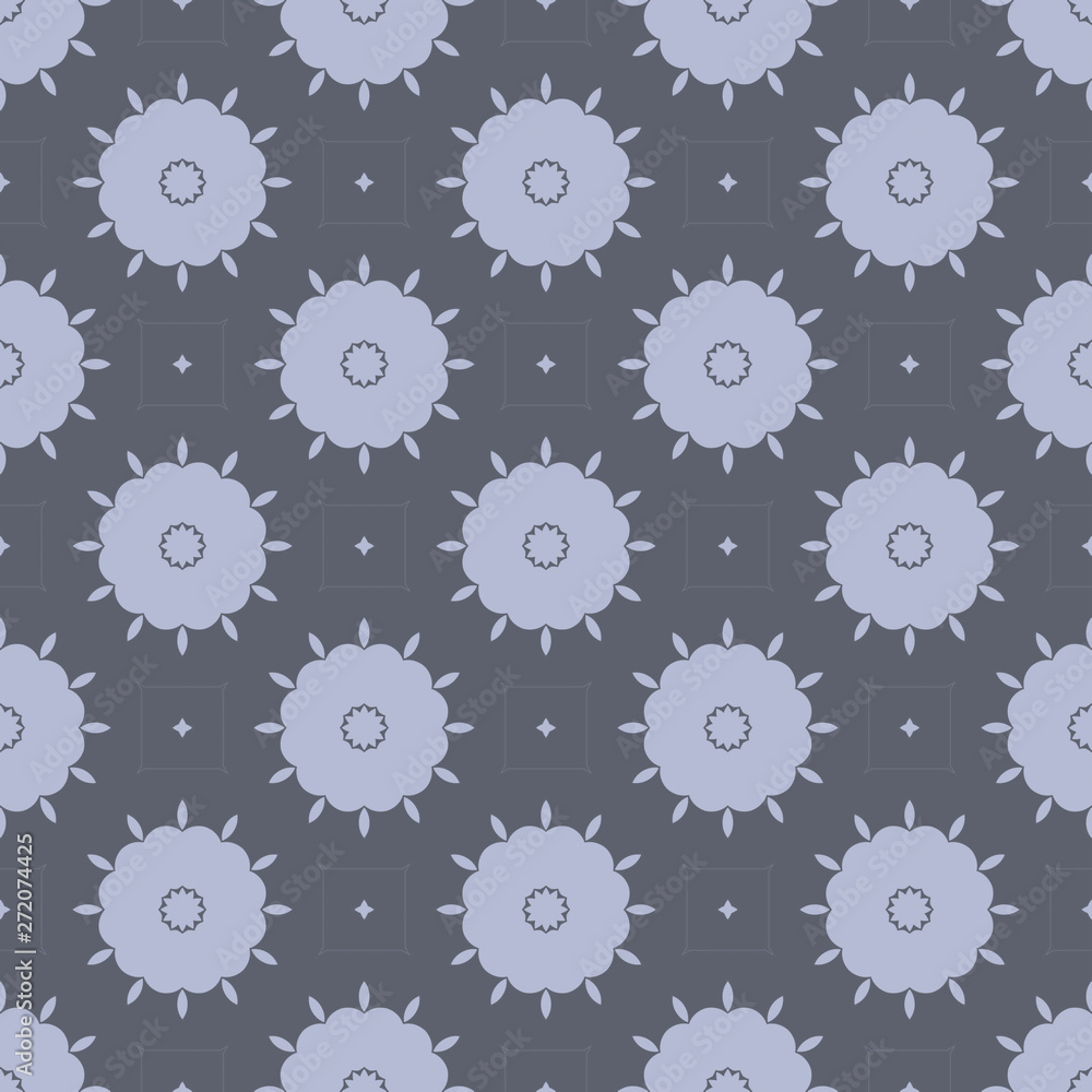 Grey floral pattern with beautiful geometric floral  form