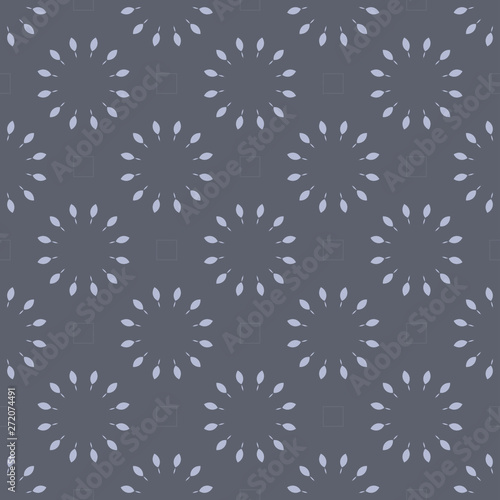 Grey floral pattern with beautiful geometric floral form