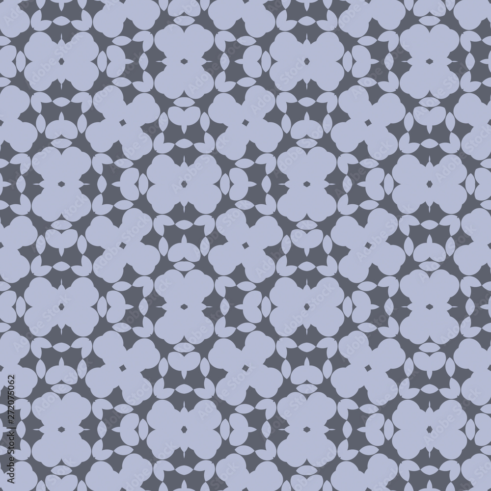 Grey floral pattern with beautiful geometric floral  form