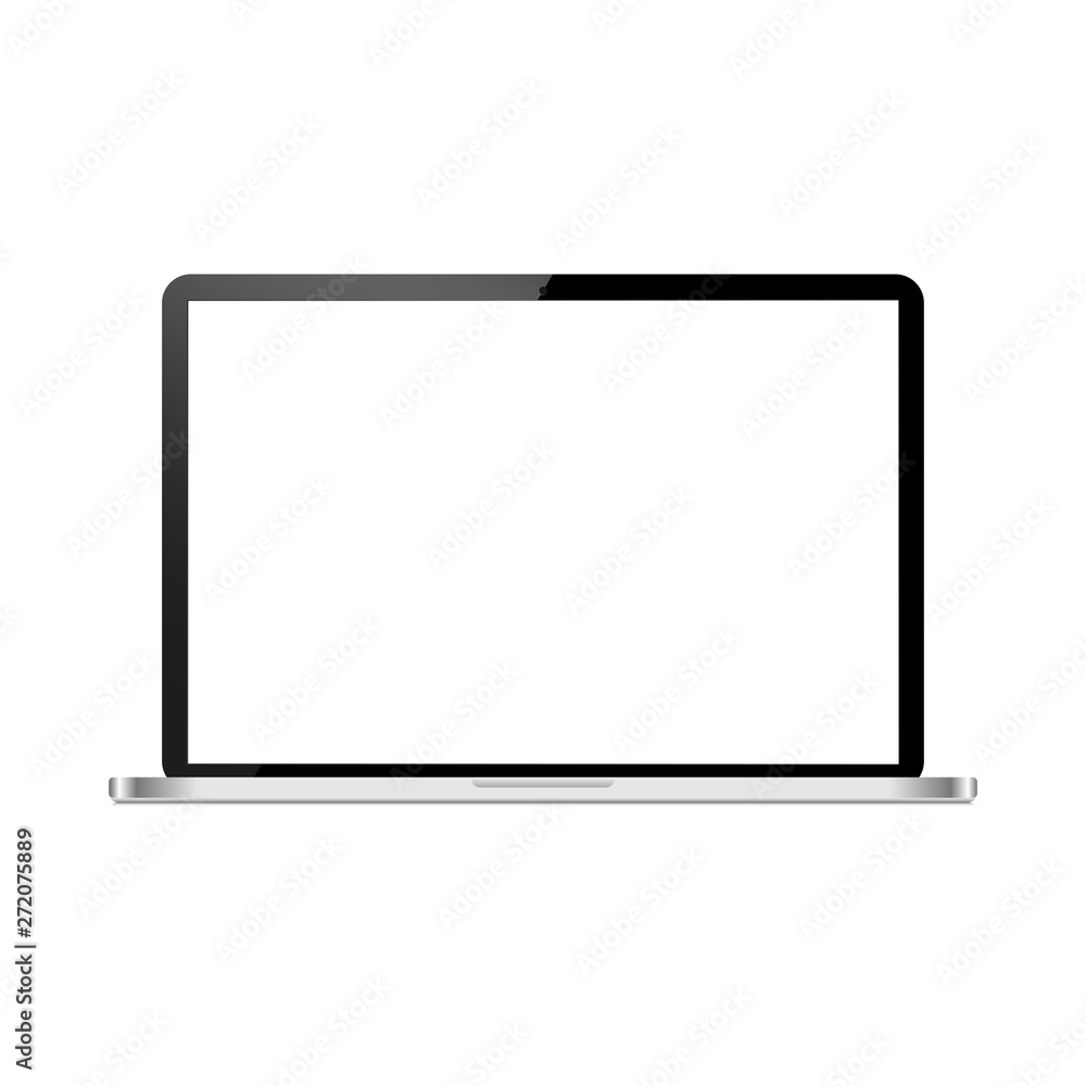 Laptop with white screen Isolated on White Background Laptop with white screen Isolated on White Background