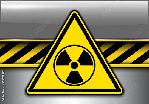 Warning, danger background with radiation danger sign