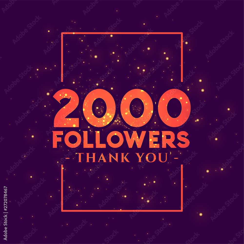 2000 followers congratulation template for social networks