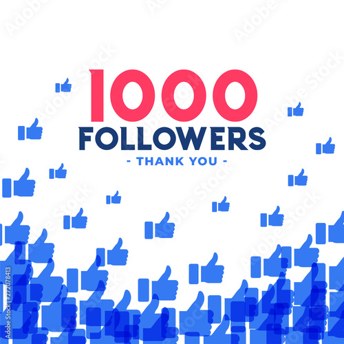 1000 followers or thousand subscribers template design