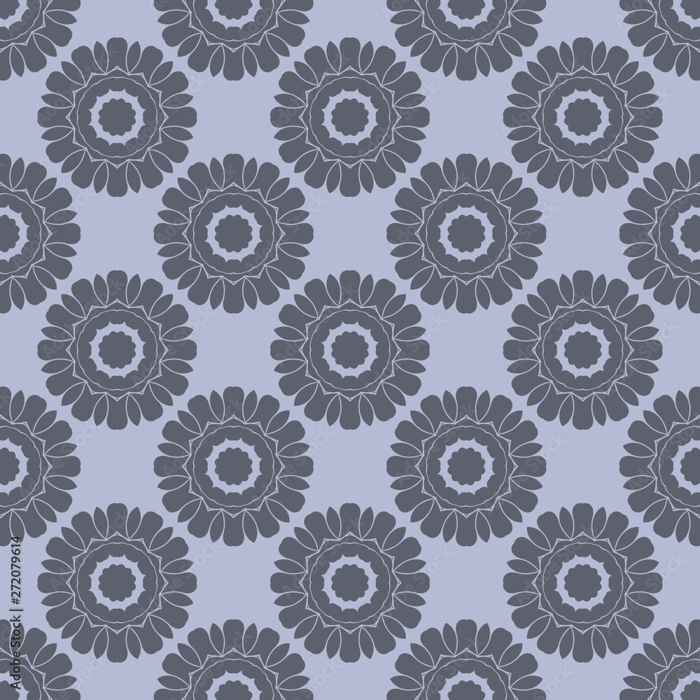 Grey monochrome floral abstract geometric pattern Grey monochrome floral abstract geometric pattern