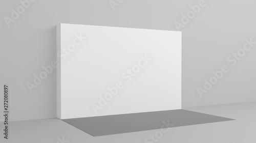 Billede på lærred White backdrop 3x5 meters in room with grey paint on wall