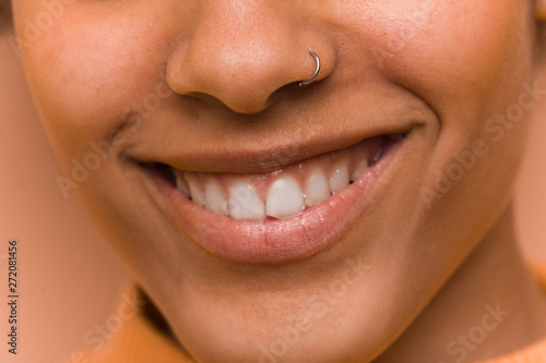 Closeup of a black woman mouth