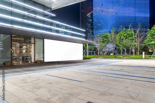 empty brick road near by office building, china.