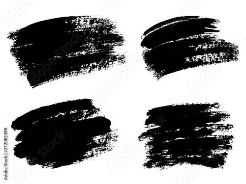 Vector black paint, ink brush stroke, brush, line or texture. Di