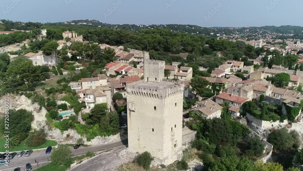 Aerial view of the Tower of Philip the Fair in French Tour Philippe le Bel is a medieval building in Villeneuve les Avignon which marked the terminus of the Saint Benezet Bridge across the Rhone river Aerial view of the Tower of Philip the Fair in French Tour Philippe le Bel is a medieval building in Villeneuve les Avignon which marked the terminus of the Saint Benezet Bridge across the Rhone river