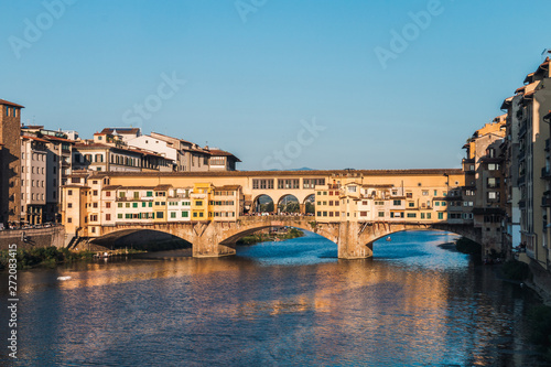 The Ponte Vecchio over the Arno river in Florence  Tuscany  Italy