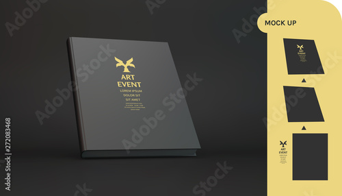 Realistic book mockup. Cover design template. Perspective view. 3d vector illustration.