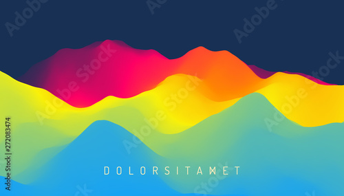 Mountain landscape. Mountainous terrain. Vector illustration. Abstract background.