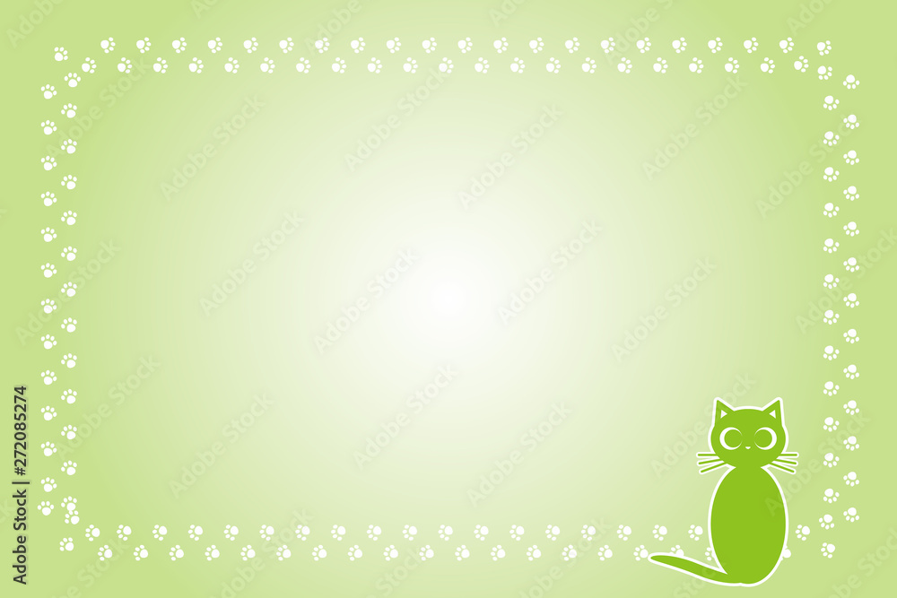 背景イラスト 猫の足跡 肉球 可愛い ペットショップ 宣伝広告 フリー素材 フレーム コピースペース Stock Vector Adobe Stock