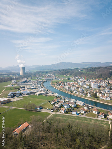 Aerial of KKW Goesgen Nuclear Power Station 
