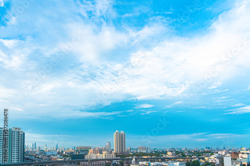 Blue sky and cloud with city downtown view in bangkok Thailand-image