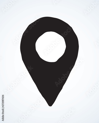 Sketched gps sign. Vector drawing