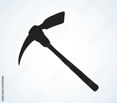 Pick axe icon. Vector drawing sign