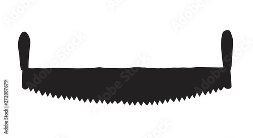 Iron hand saw. Vector drawing