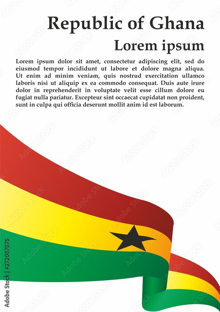 Flag of Ghana, Republic of Ghana. Template for award design, an ...