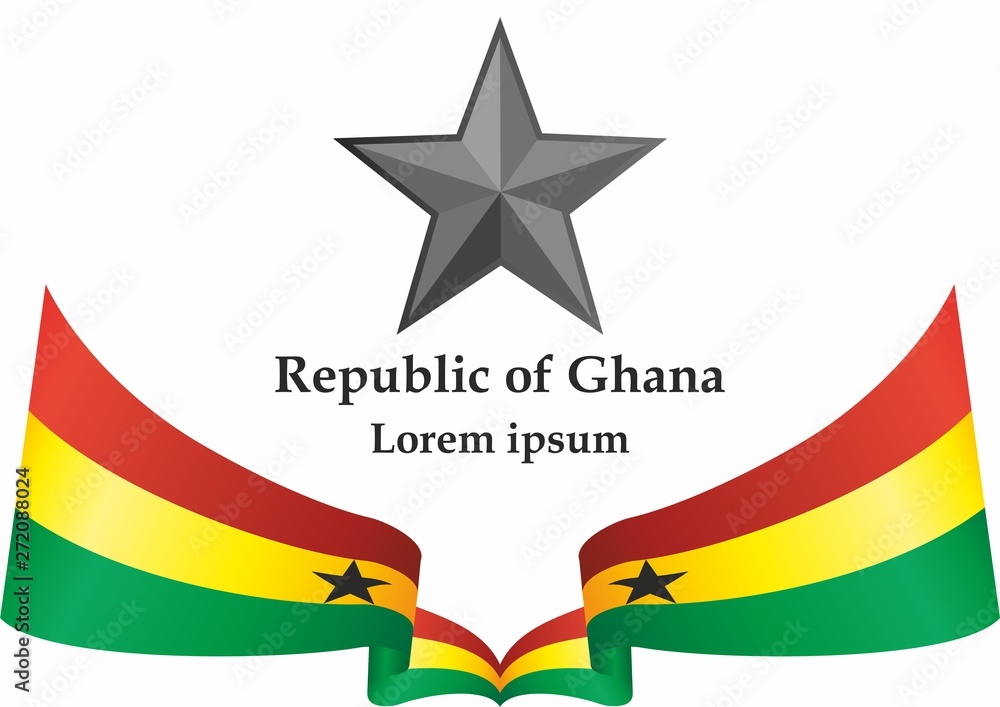 Flag of Ghana, Republic of Ghana. Template for award design, an ...