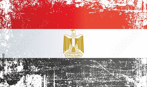 Flag of Egypt, Arab Republic of Egypt. Wrinkled dirty spots. Can be used for design, stickers, souvenirs