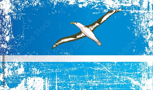 Flag Of Midway Atoll, United States Minor Outlying Islands. Wrinkled dirty spots. Can be used for design, stickers, souvenirs photo