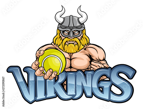 A Viking warrior gladiator tennis sports mascot