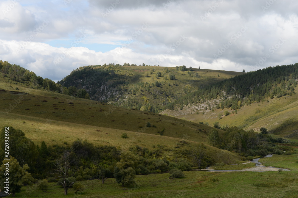 Mountain landscape in the vicinity of the village of Generalka Altai Territory
