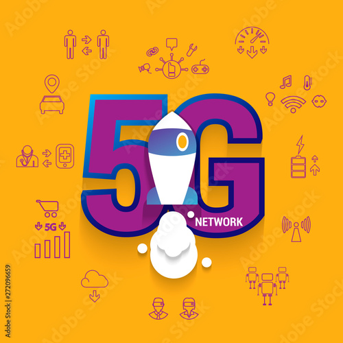 Set de tecnología 5G.